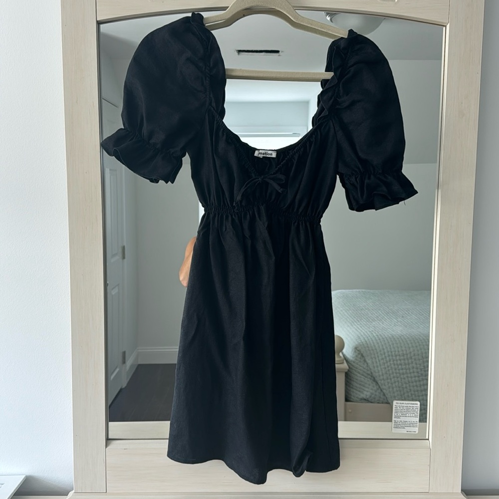 Reformation Black Linen Dress Size Small excellent condition worn 1x
